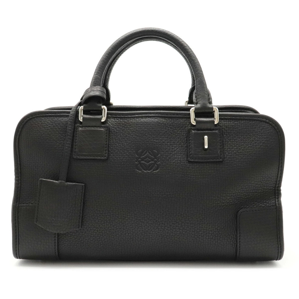 Loewe Amazona Anagram Handbag Boston Leather Black